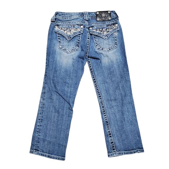 Y2k Miss Me Low Rise Embellished Capri Jeans Women's Size 27 - Picture 3 of 8